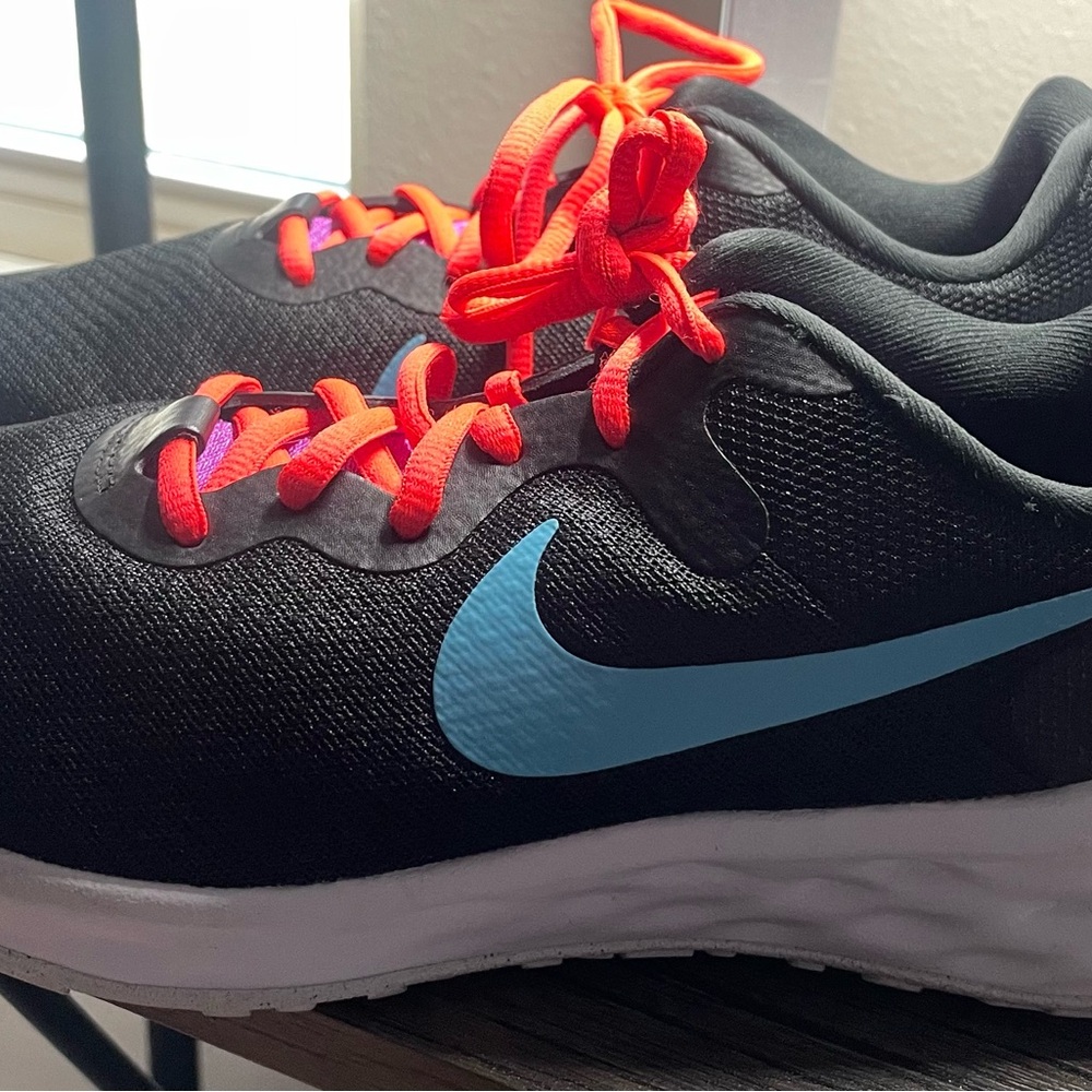 Nike Kids Black and Blue Athletic Shoes